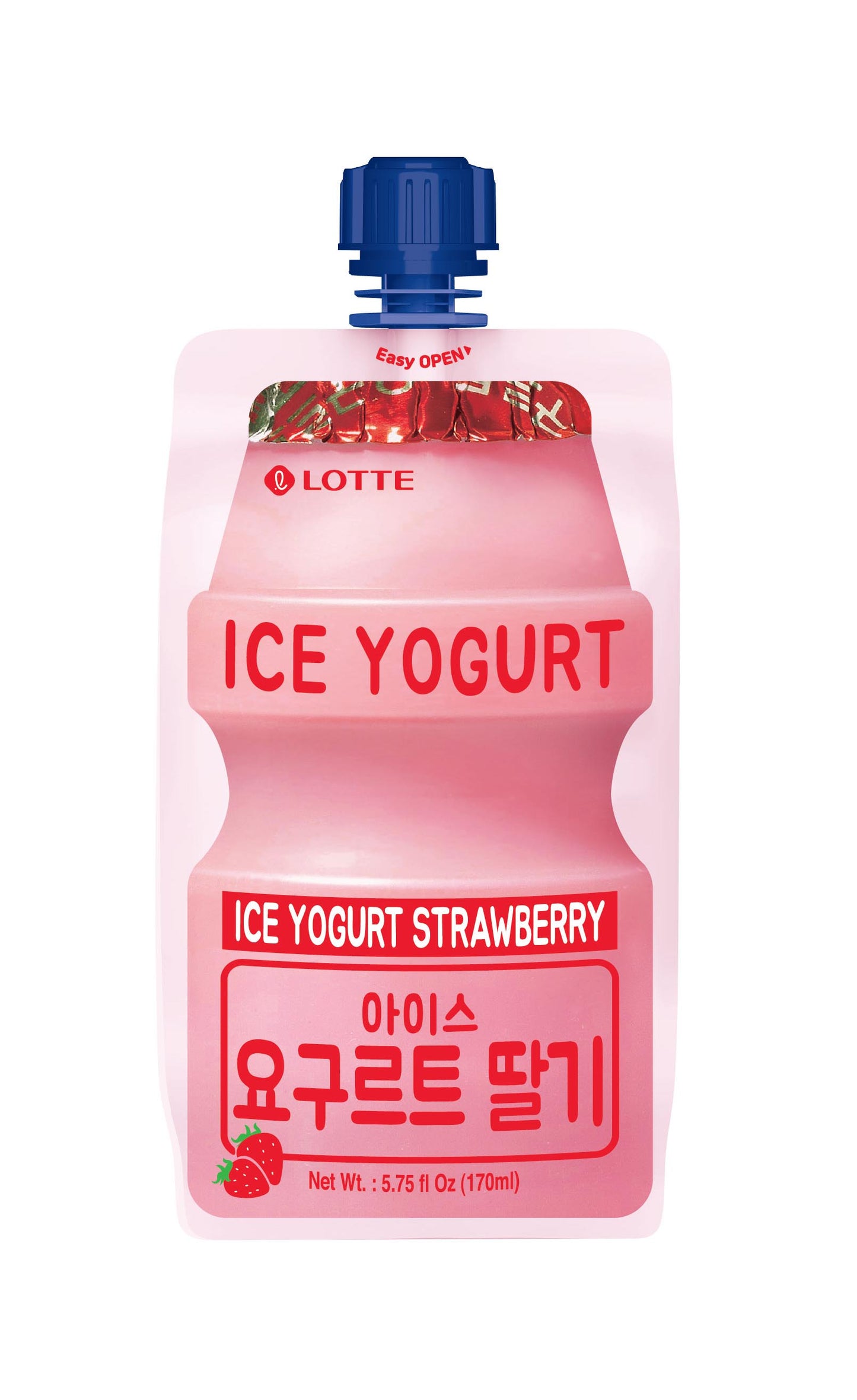 Ice Yogurt Strawberry - Lotte Ice Pouch (5EA) 🍓🍨