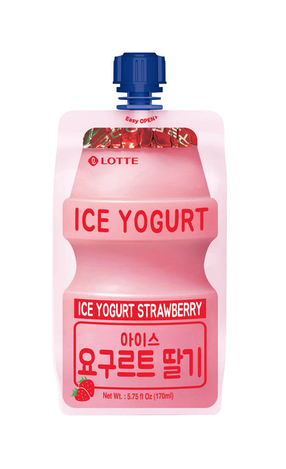 Ice Yogurt Strawberry - Lotte Ice Pouch (5EA) 🍓🍨